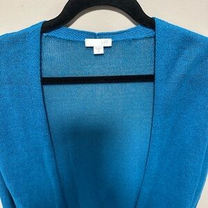 J. Jill Bright Turquoise Open-Front Cardigan